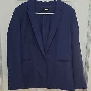 ANTONIO MELANI Navy Blue Single-Button Blazer